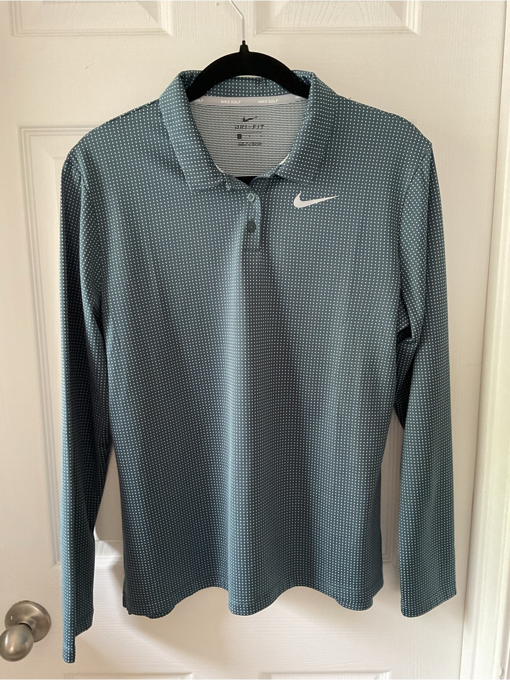 Nike Golf Dri-FIT Women’s Long Sleeve Polo Blue Athletic Top Size L - Picture 2 of 7